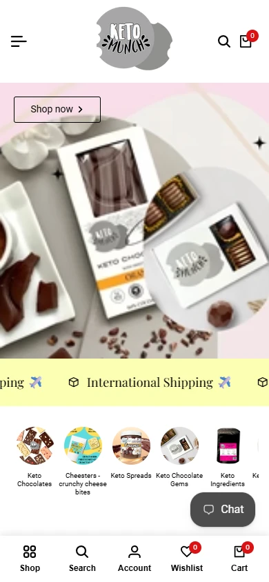 Keto Munch website on mobile